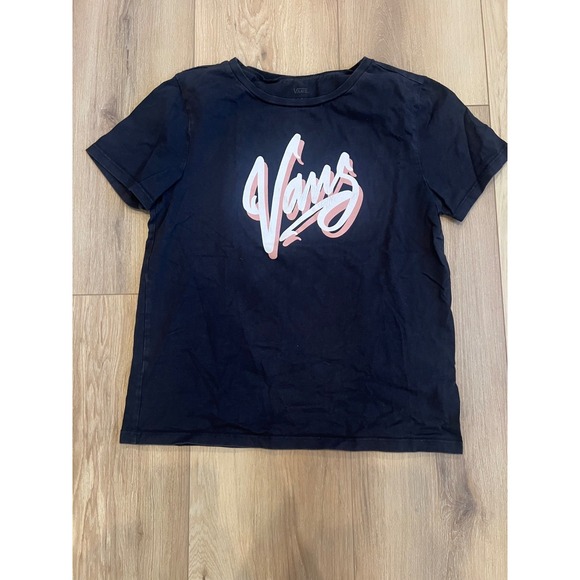 Vans Other - Vans Script Logo Graphic T Shirt Black Adult Large Short Sleeve Skate Casual Tee